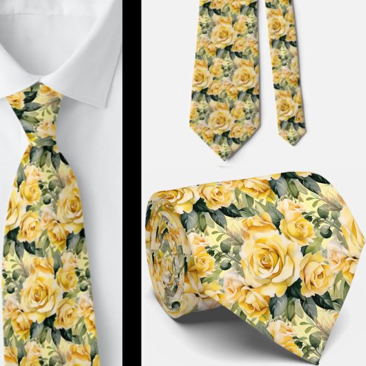 Gelbe Rosen Frühlingsblüte Krawatte