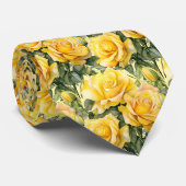 Gelbe Rosen Frühlingsblüte Krawatte (Gerollt)
