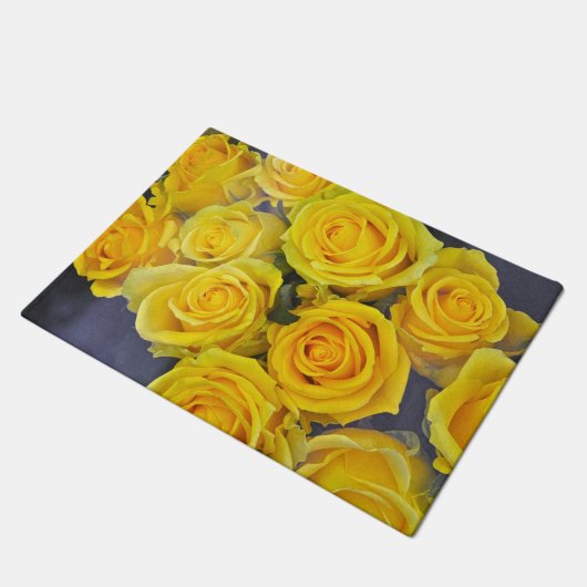 Gelbe Rosen Fußmatte (Schrägansicht)