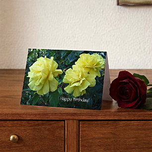 Gelbe Rosen Geburtskarte Karte