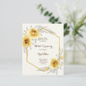 Gelbe Rosen geometrische Budget Haldi Einladung (Stehend Vorderseite)