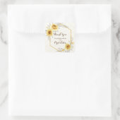 Gelbe Rosen geometrischer personalisierter Name Ha Quadratischer Aufkleber (Tasche)