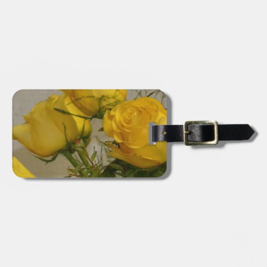 Gelbe Rosen Gepäckanhänger (Vorderseite horizontal)