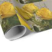 Gelbe Rosen Geschenkpapier (Rolleneckpunkt)