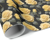 Gelbe Rosen Geschenkpapier (Rolleneckpunkt)