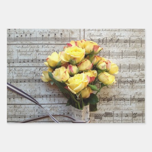 Gelbe Rosen Geschenkpapier Set (Vorderseite 2)