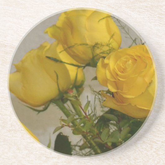 Gelbe Rosen Getränkeuntersetzer (Vorne)