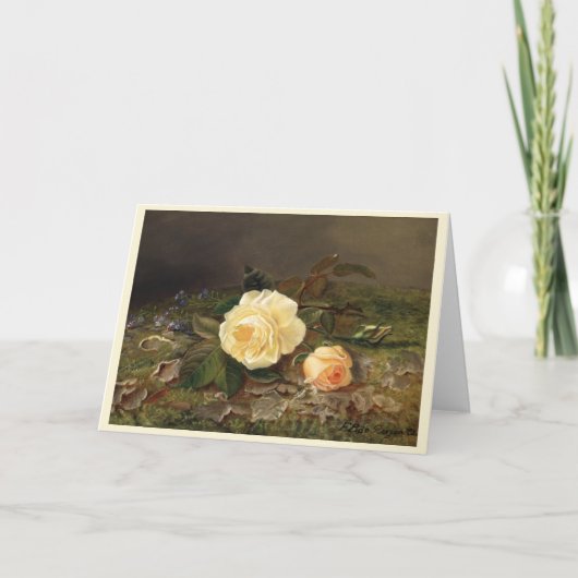 Gelbe Rosen, glücklich zum Geburtstag Karte (Vorderseite)