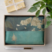 Gelbe Rosen Goldfolie Smaragd tief grün Seidenpapier (Geschenk)