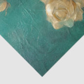 Gelbe Rosen Goldfolie Smaragd tief grün Seidenpapier (Ausschnitt)