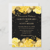 Gelbe Rosen-Grenz-Blumenzehen Einladung (Vorderseite)