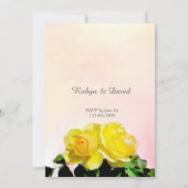 Gelbe Rosen Hochzeitsempfang Einladung (Rückseite)
