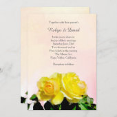 Gelbe Rosen Hochzeitsempfang Einladung (Vorne/Hinten)