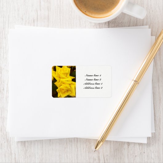 Gelbe Rosen Hochzeitsmarken Adressaufkleber (Insitu)