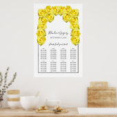 Gelbe Rosen Hochzeitstabelle Poster (Küche)