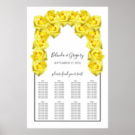 Gelbe Rosen Hochzeitstabelle Poster