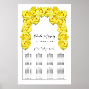 Gelbe Rosen Hochzeitstabelle Poster