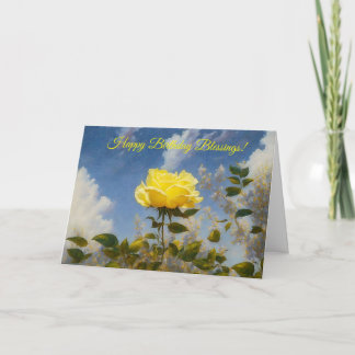 Gelbe Rosen im Garten Art Faith Birthday Card Karte