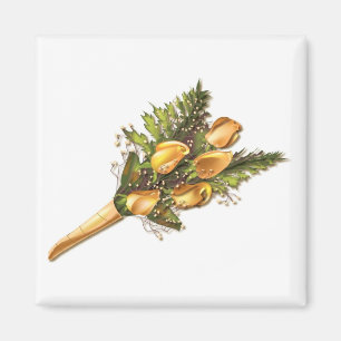 Gelbe Rosen im Wald Magnet