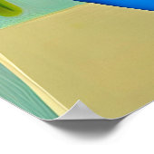 Gelbe Rosen in Blauer Vase Boho Kunst Poster (Ecke)