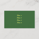 Gelbe Rosen in blühender Blume Visitenkarte (Rückseite)