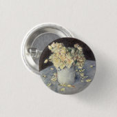 Gelbe Rosen in einer Vase von Caillebott Impressio Button (Vorne & Hinten)
