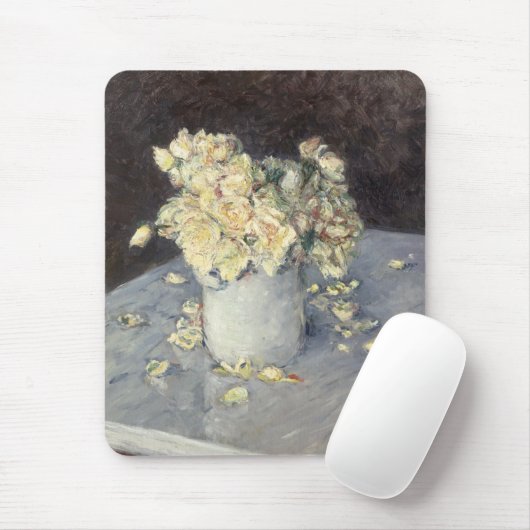 Gelbe Rosen in einer Vase von Caillebott Impressio Mousepad (Mit Mouse)