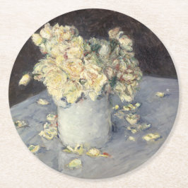 Gelbe Rosen in einer Vase von Caillebott Impressio Runder Pappuntersetzer