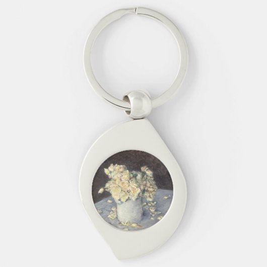 Gelbe Rosen in einer Vase von Caillebott Impressio Schlüsselanhänger (Vorderseite)