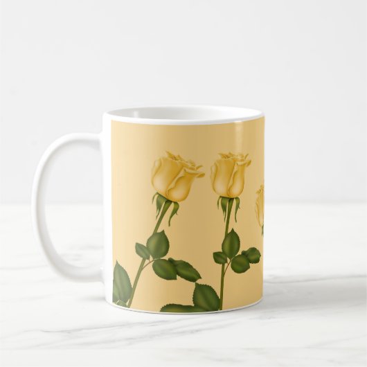 Gelbe Rosen Kaffeetasse (Links)