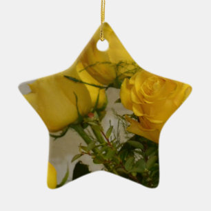 Gelbe Rosen Keramik Ornament