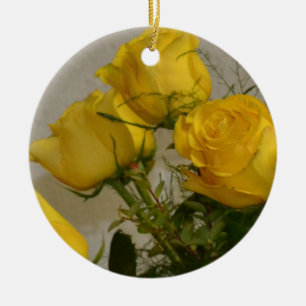 Gelbe Rosen Keramikornament