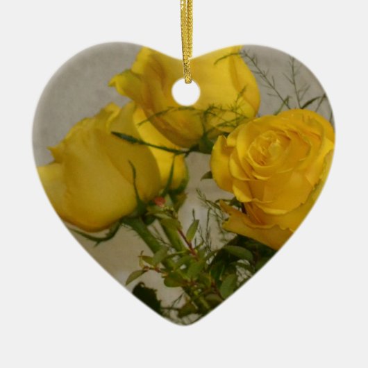 Gelbe Rosen Keramikornament (Vorne)