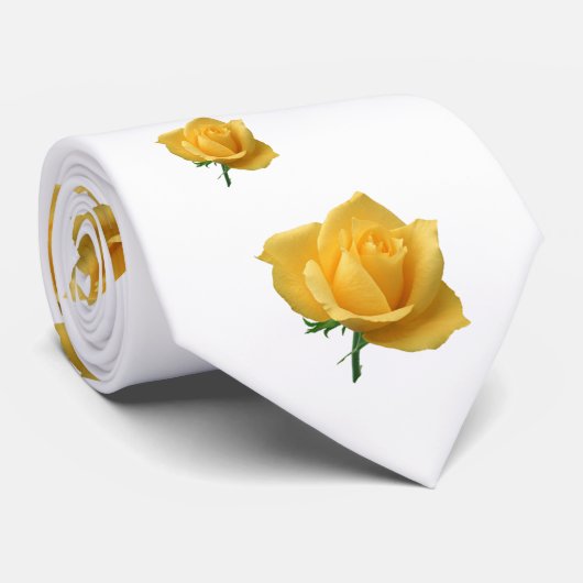 Gelbe Rosen Krawatte (Gerollt)