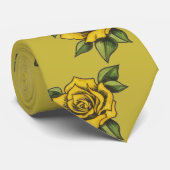 Gelbe Rosen-Krawatte Krawatte (Gerollt)
