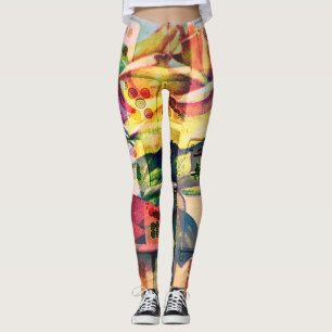 Gelbe Rosen-Leggings Milliamperestunde Jongg Leggings