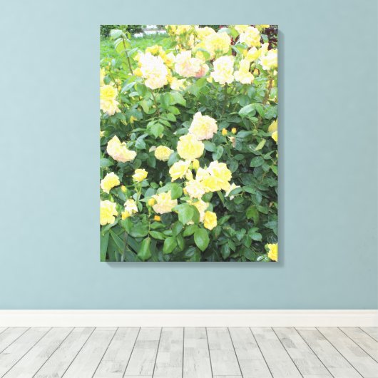 Gelbe Rosen Leinwanddruck (Insitu (Holzboden))