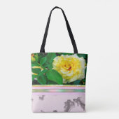 Gelbe Rosen-lila Marmormonogramm TASCHEN-TASCHE Tasche (Rückseite)