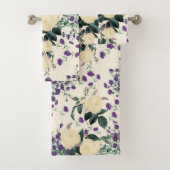 Gelbe Rosen lila Venus'Mirror Bad-Tuch-Set Badhandtuch Set (Insitu)