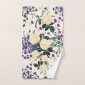 Gelbe Rosen lila Venus'Mirror Bad-Tuch-Set Badhandtuch Set (Handtuch)