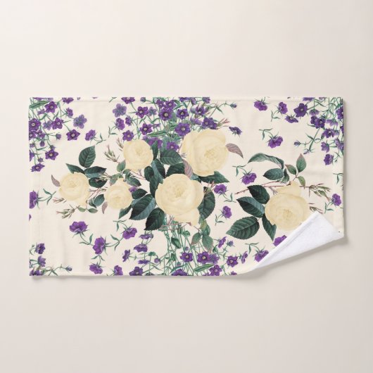 Gelbe Rosen lila Venus'Mirror Bad-Tuch-Set Badhandtuch Set (Handtuch)