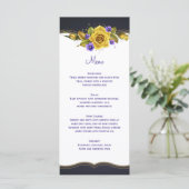 Gelbe Rosen Lila Violetten Menükarte (Stehend Vorderseite)