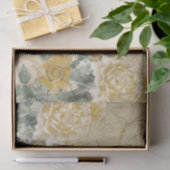 Gelbe Rosen mit Damask Floral Queen Bee Seidenpapier (Geschenk)