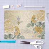 Gelbe Rosen mit Damask Floral Queen Bee Seidenpapier (Handwerk)