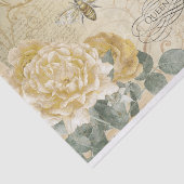 Gelbe Rosen mit Damask Floral Queen Bee Seidenpapier (Ausschnitt)