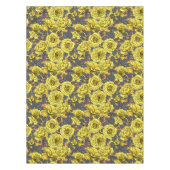 Gelbe Rosen mit grauen Blätter auf Orange Tischdecke (Vorderseite)