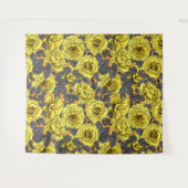 Gelbe Rosen mit grauen Blätter auf Orange Wandteppich (Vorderseite (Horizontal))