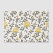 Gelbe Rosen mit grauen Blätter aus Weiß Seidenpapier (Vorderseite)