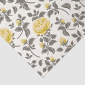 Gelbe Rosen mit grauen Blätter aus Weiß Seidenpapier (Ausschnitt)