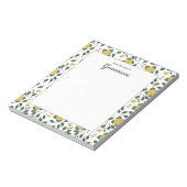 Gelbe Rosen mit grünen Blätter Personalisiert Notizblock (Rotiert)